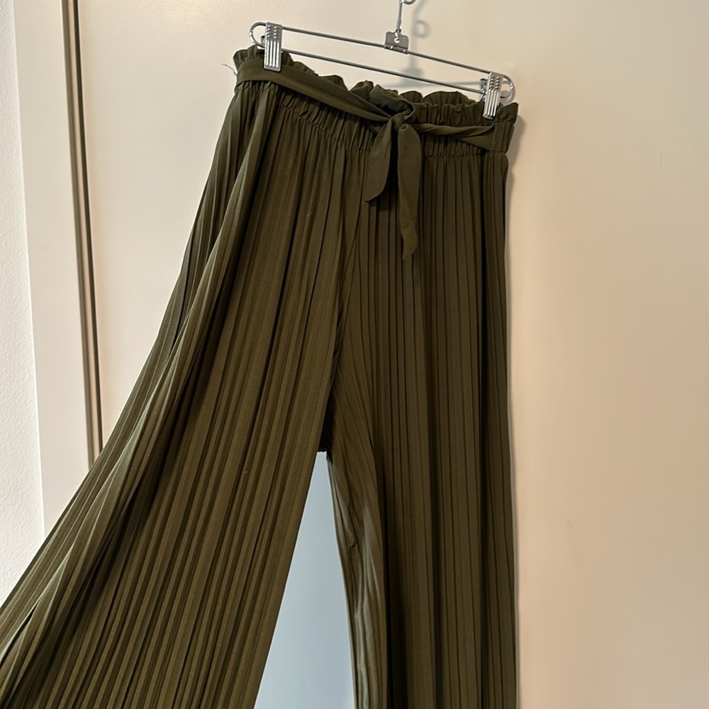 Olive Green wide leg pants